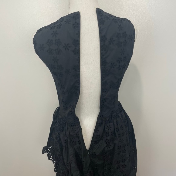 Simone Rocha Eyelet Midi Dress Sleeveless Draped Back Dress Size 2 NWT $1,770 - Picture 8 of 13